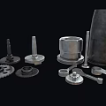 Bearing Gear Hardware Component Wrench Screw Low Face Number Low Mold Simple Mold Game Sub-era Film and Television Level Super Realistic High Precision 3d model