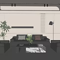 Modern Office Sofa Coffee Table Combination Leather Sofa Single Sofa Business Sofa 3d model