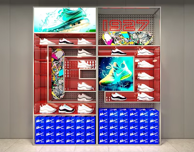 Shoe Rack Shoe Rack Display Shelf Display Props Display Cabinet Display Stand Display Cabinet Display Rack 3d model