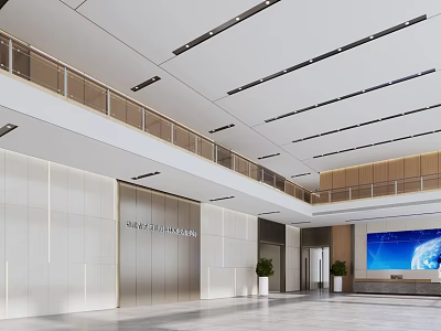 Modern Service Hall Interior With Spacious Layout 3d model