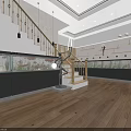 Modern Clothing Store Interior With Clothing Racks Shelves Display Tables And Decorative Plants