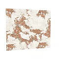 Red Brick Wall With Peeling Paint And Vintage Texture Background Design 3d model