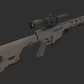 Tan Tactical Sniper Rifle With High Power Scope And Modular Body Design 3d model