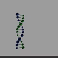 Biological DNA Double Helix Structure With Blue Green Spheres On Black Background