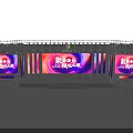 Modern Stage Event Setup With Purple Blue Lighting And Large LED Screens Design