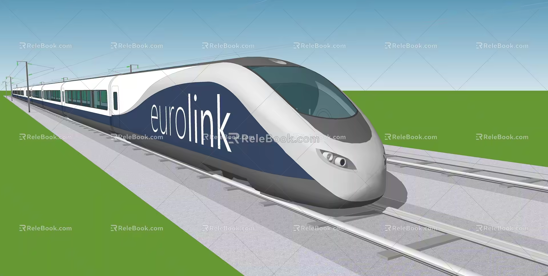 modern high-speed rail 3d model
