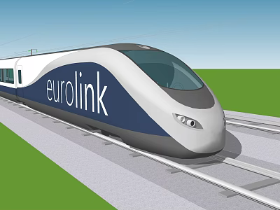 modern high-speed rail 3d model