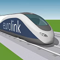 modern high-speed rail 3d model