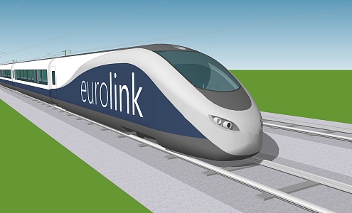 modern high-speed rail 3d model