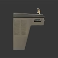 Indoor Water Fountain Design With Stainless Steel Surface Faucet And Brown Base