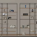 Modern Bookshelf with Metal Frame Wooden Shelves Books Decorative Items Photo Frames