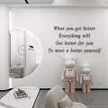Modern Beauty Salon Interior With Relaxing Sofa Green Plants And White Sculptures