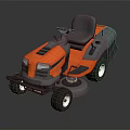 Functional Riding Lawn Mower With Orange And Gray Body Comfortable Seat And Cutting Blades
