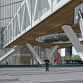 Modern Office Buildings Complex With Green Spaces Water Features And Plaza Design