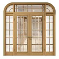 Classic Wooden Sliding Doors With Glass Grid Panels For Home Interior Design