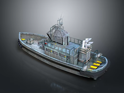 3D Rendered Patrol Boat Featuring Metallic Hull Radar Antenna Upper Superstructure And Yellow Deck Markings 3d model