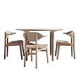 Modern Dining Chair Combination Round Table Chair 3d model