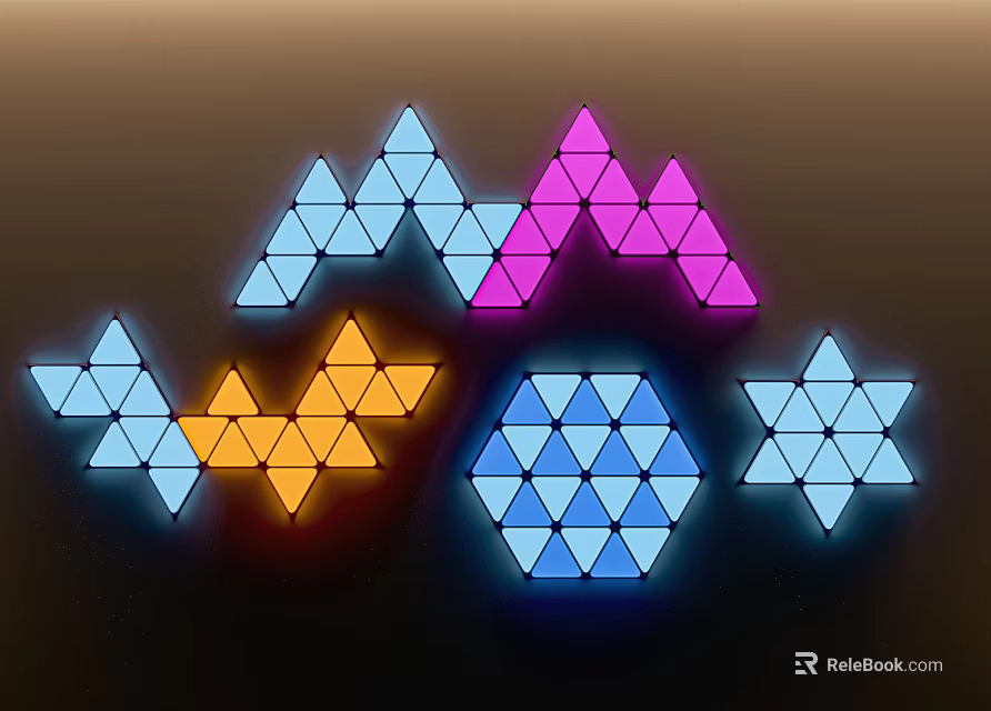 Colorful LED Decorative Lights with Geometric Patterns for Modern Home Decoration 3d model 