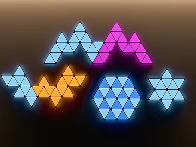 Colorful LED Decorative Lights with Geometric Patterns for Modern Home Decoration 3d model