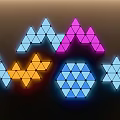 Colorful LED Decorative Lights with Geometric Patterns for Modern Home Decoration