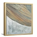 Vintage Framed Sailboat Painting With Large Sails And Calm Water Surface