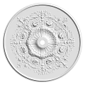 Decorative Circular Ceiling Rose With Intricate Carved Patterns Central Circular Design Elegant White Finish 3d model