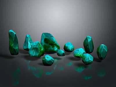 Green Household Decorative Items With Various Shapes And Smooth Surfaces 3d model