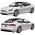 White Tesla Car with Sleek Exterior Design Front and Rear Views Modern Styling Aerodynamic Features