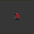 Red CP Rail Train Locomotive With American Flag And Number 8807 On Reflective Gray Background