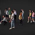 Modern Characters Realistic Characters Scanning Characters Static Characters Scene Material Men Women Foreigners Background Characters 3d model