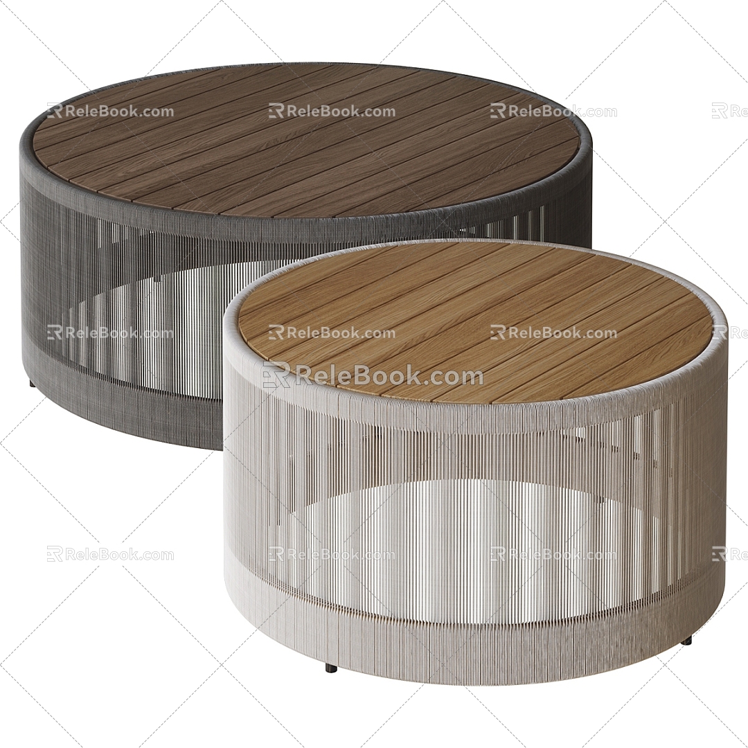 Outdoor Rope Coffee Table Round Coffee Table 3d model