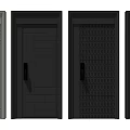 Security Doors With Various Textured Patterns Color Options And Black Handles 3d model