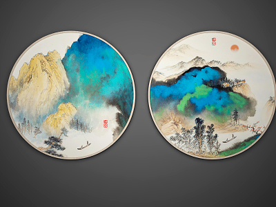 New Chinese Round Frame Painting Decorative Painting model