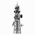 Signal tower satellite antenna signal receiver signal transmitter satellite signal base station 3d model