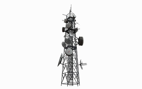 Signal tower satellite antenna signal receiver signal transmitter satellite signal base station 3d model