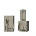 Modern Concrete Wall Lamps With Arch And Geometric Illuminated Design Features