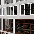 Modern Casement Windows in White and Brown for Building Exterior with Clear Views
