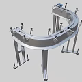 Industrial Curved Conveyor Equipment With Metal Frame And Mechanical Components For Production Line