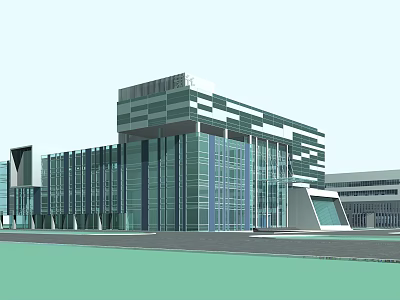Modern Multistory Office Building Featuring Glass Facade And Contemporary Architectural Design 3d model