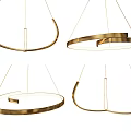 Modern Curved And Circular Metal Pendant Lights With Soft Ambient Glow
