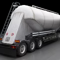 Large Silver Metal Tanker Trailer With Multiple Wheels And Ladder Structure 3d model