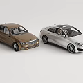Toy Car Models Featuring Sedans and SUVs in Gold Silver and Gray Colors