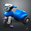 Modern toy car tricycle 3d model