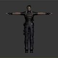 3D Character Model In Tactical Outfit With Vest Cargo Pants And Utility Pouch Arms Outstretched