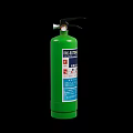 Green Portable Fire Extinguisher As Essential Fire Safety Equipment With Clear Label Instructions