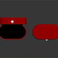 Elegant Display Shelves With Open And Closed Red Velvet Jewelry Boxes And Pearl Accents
