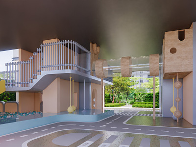 Landscape of Mori Residential District with Modern Overhead Floor model