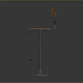 Modern Orange Wooden Bar Stool With Adjustable Metal Frame And Round Base