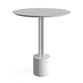 Elegant Side Table With Round Marble Top And Gold Metal Stand