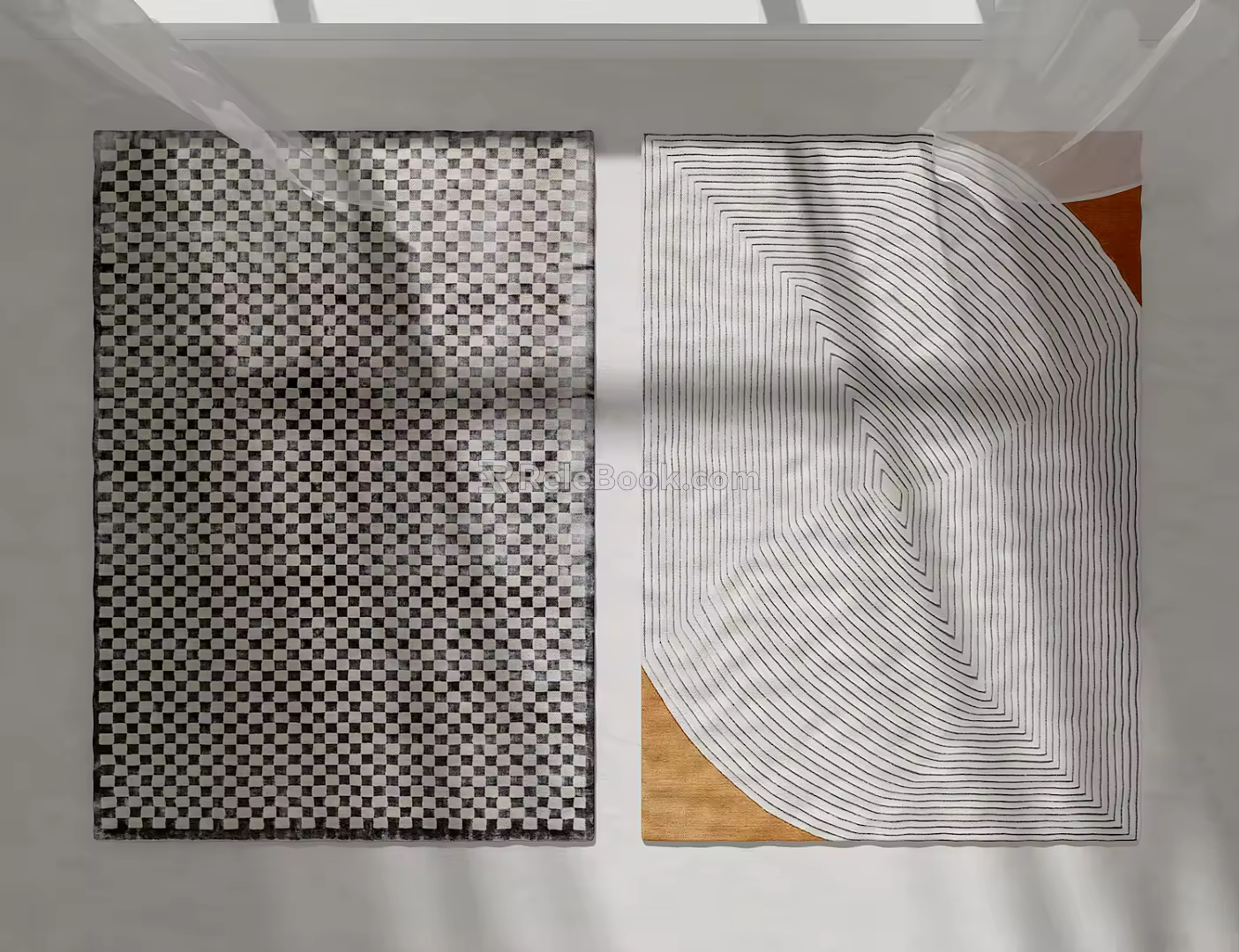 Modern square carpet abstract fabric carpet 3d model
